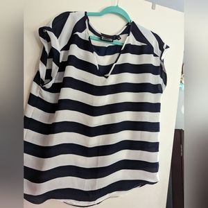 7th Avenue by NY&C, Navy/white striped sleeveless blouse az L